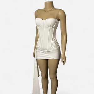 LEAU Capri Bustier Corset Draped Dress